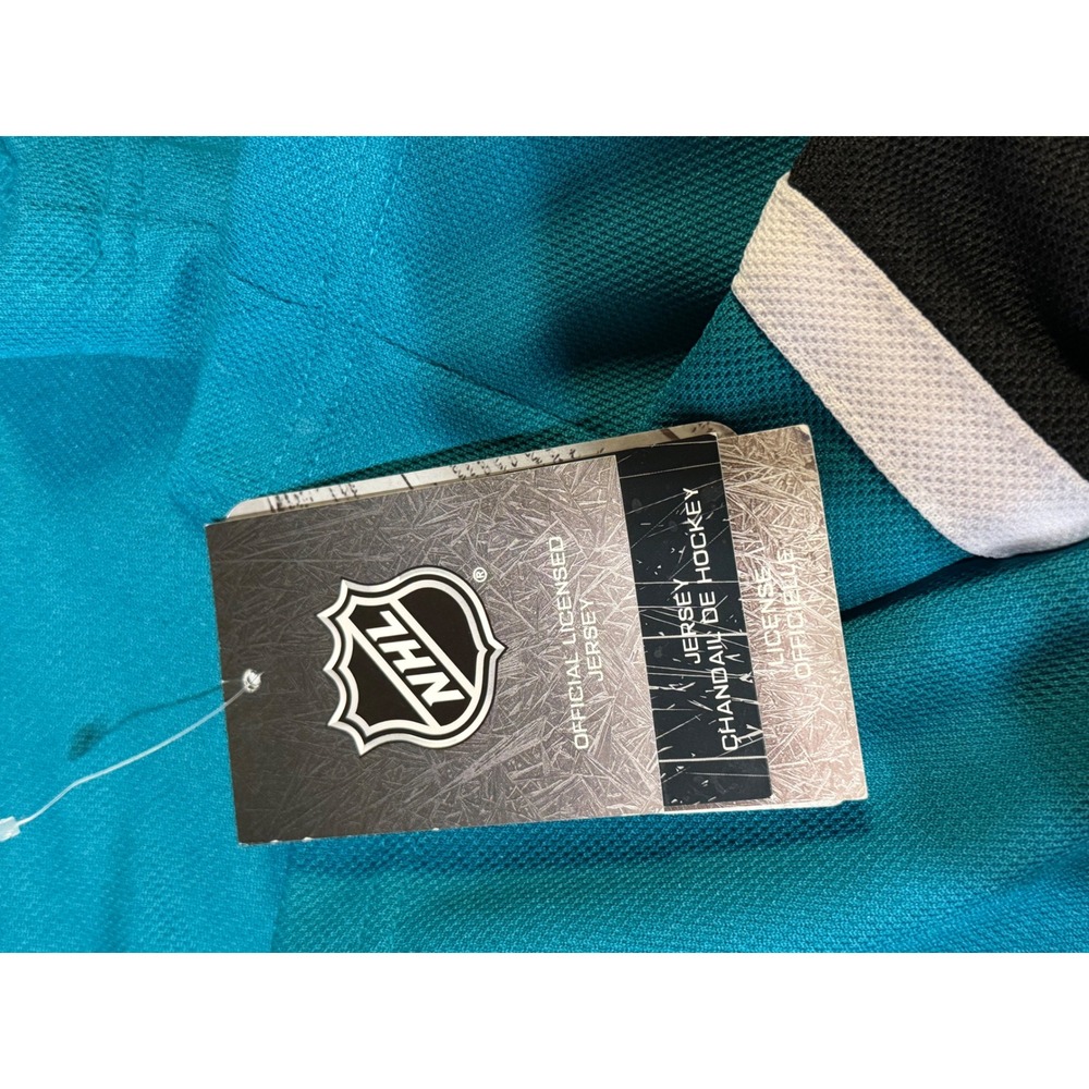 NHL San Jose Sharks Brent Burns #88 Fanatics Jersey Teal Kids L/XL NEW - Picture 5 of 6